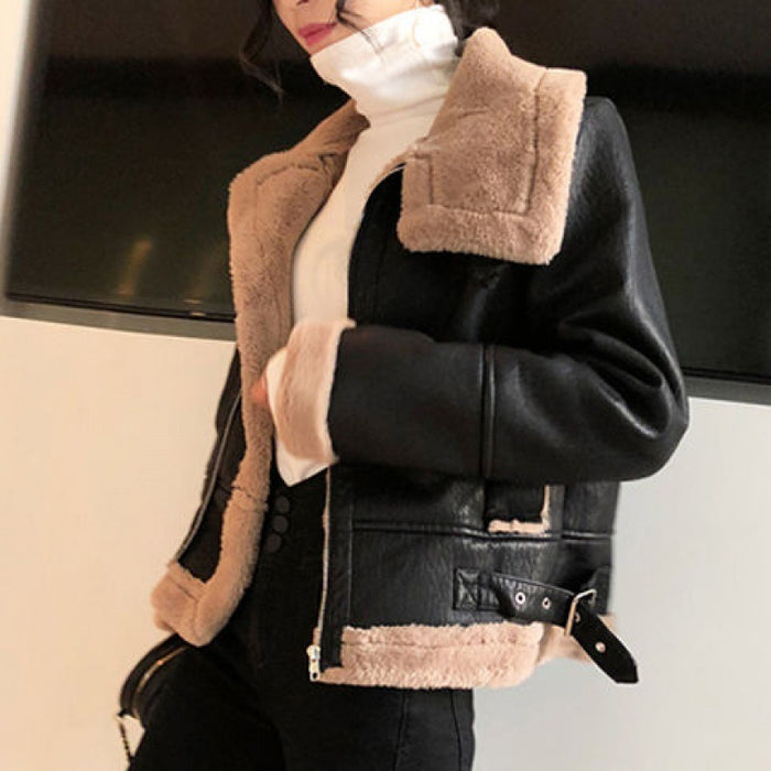 Veste Cuir Velours