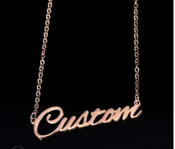 Colliers personnalisés avec nom anglais Antique pour femmes, couleur or argent, chaîne en acier inoxydable, pendentif, bijoux