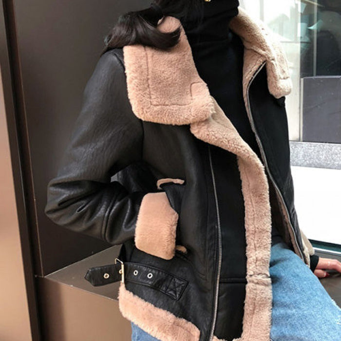 Veste Cuir Velours