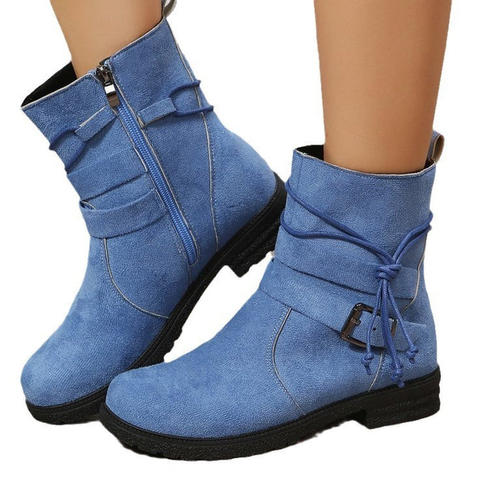 Bottes à Talon Carré avec Boucle
