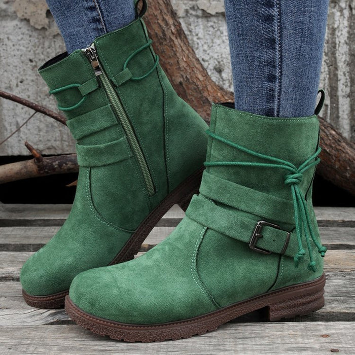 Bottes à Talon Carré avec Boucle