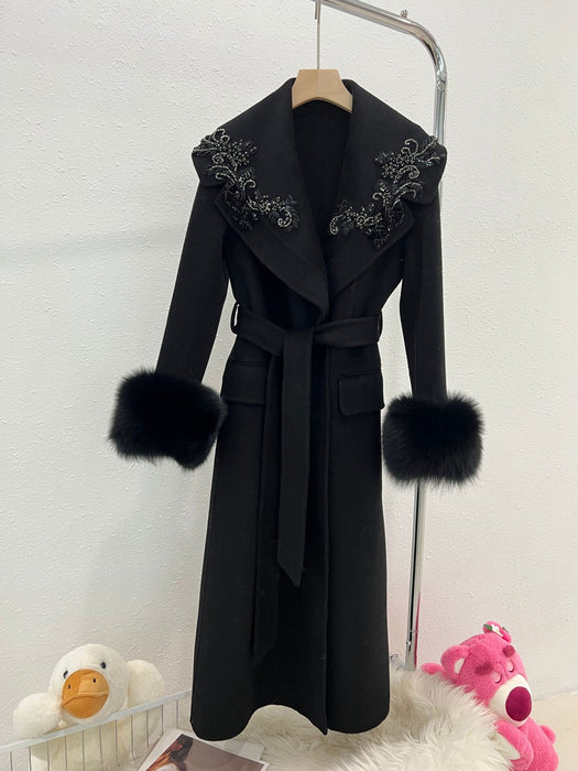 Manteau en Laine Réversible en Cachemire pour Femmes - Automne et Hiver