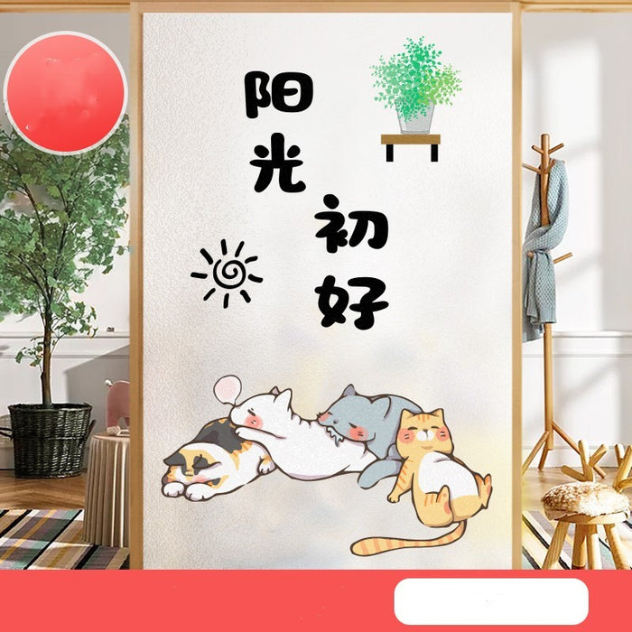Autocollants en verre de chat de dessin animé tendance