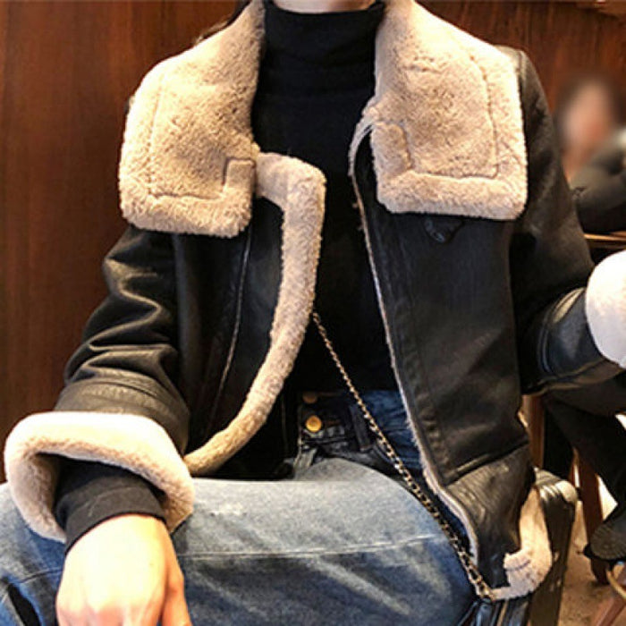Veste Cuir Velours