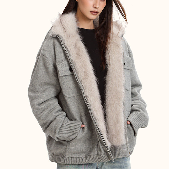 Manteau en Tricot Confortable "Mountain Carving"
