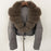 Manteau Court Épais en Duvet avec Col en Fourrure de Renard