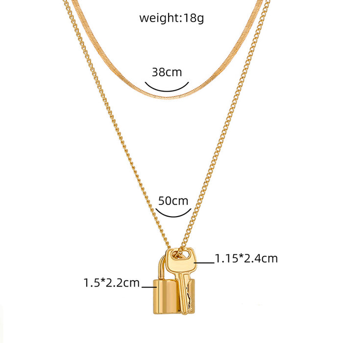 Collier de verrouillage de saint-valentin multicouche, collier multicouche en métal personnalisé pour femme, bricolage