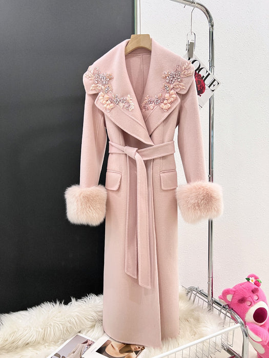Manteau en Laine Réversible en Cachemire pour Femmes - Automne et Hiver