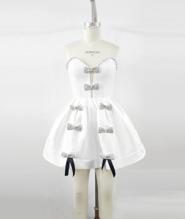 Bowknot Diamond Birthday Party Formal Dress Party Bandage One-piece Dress