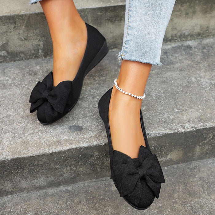 Nouveau Bowknot chaussures plates mode décontracté bout rond chaussures à enfiler mocassins pour les femmes