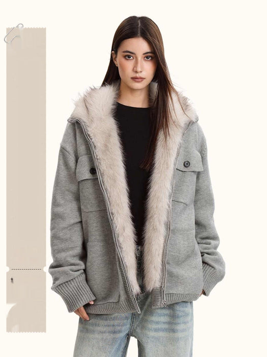 Manteau en Tricot Confortable "Mountain Carving"