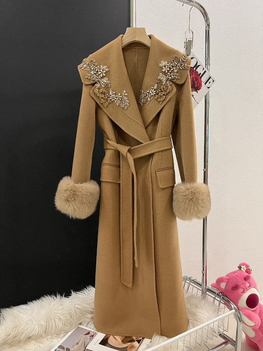 Manteau en Laine Réversible en Cachemire pour Femmes - Automne et Hiver