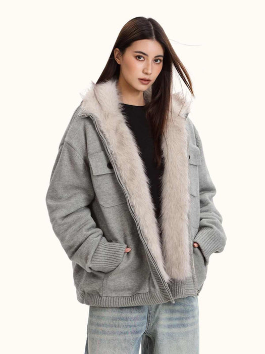 Manteau en Tricot Confortable "Mountain Carving"