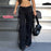Black Woven Straight Leg Trousers with Pockets and Ribbon Stitching - High Street Style