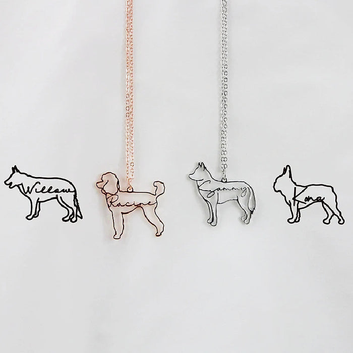 Pendentif personnalisé en forme d'animal de compagnie, colliers en acier inoxydable pour femmes, collier de chat personnalisé, mémorial d'animal pour amoureux des animaux de compagnie