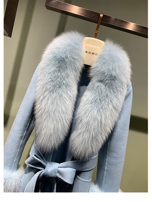 Manteau en Laine Long à Lacets