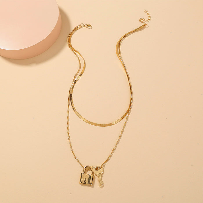 Collier de verrouillage de saint-valentin multicouche, collier multicouche en métal personnalisé pour femme, bricolage