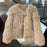 Short thick fur coat