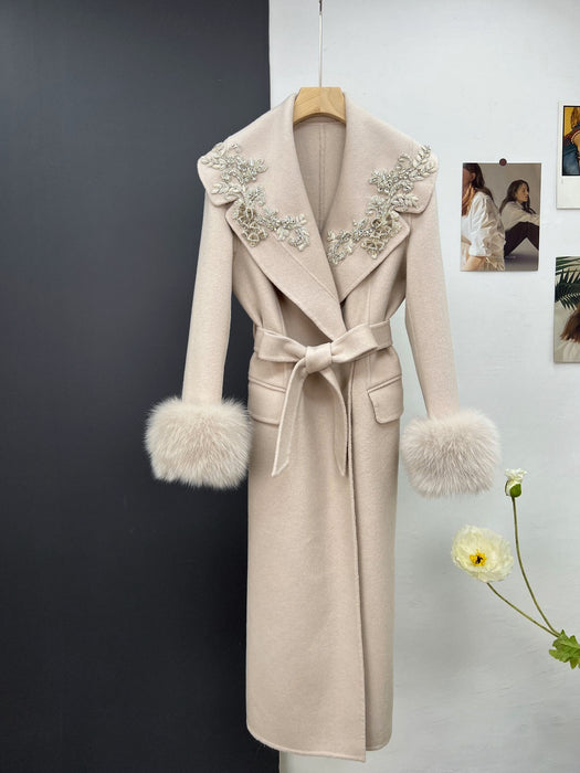 Manteau en Laine Réversible en Cachemire pour Femmes - Automne et Hiver