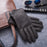Thick Faux Leather Motorcycle Glove with Fleece Lining